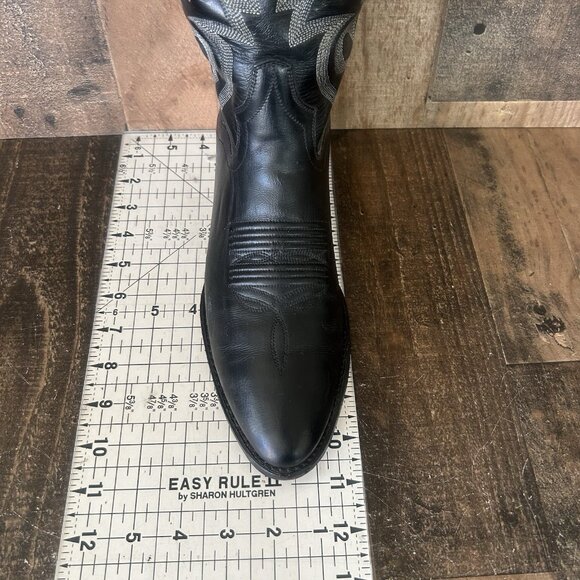 Dan Post 210 R Classic Black Western Cowboy Boots Mens 8 D - Picture 9 of 12